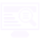 Computer screen with three horizontal lines and a magnifying glass showing a checklist with checkmarks.