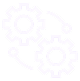 Two interlocking gears with arrows indicating a circular integration process.