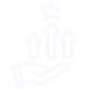 Hand holding three upward arrows topped with a star symbolizing growth or success.